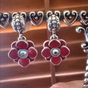 Elegant Brighton Red Flower post Earrings